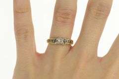14K Yellow Gold 1.00 Ctw Princess Diamond Engagement Ring