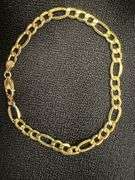 10k Yellow Gold Hollow Figaro Link Chain 5.8mm Bracelet 8"