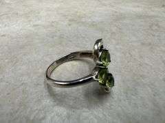 Sterling Silver Natural Gemstone Perdiot Ring Size 8