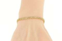 10K Yellow Gold 1.50 Ctw Diamond Wavy Link Classic Tennis Bracelet