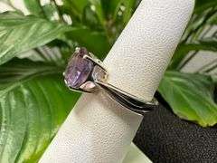 Sterling Silver Natural Gemstone Amethyst Ring Size 6