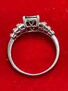 BRAND NEW 10k white gold diamond and garnet ring