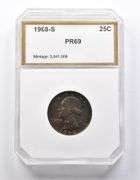 PR69 1968-S Washington Quarter PCI Crazy Toning