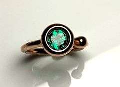 14 Kt Rose Gold Overlay Lab Created Emerald Ring