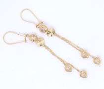 14kt Yellow gold cubic zirconia dangle earrings