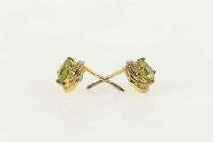 Sterling Silver Round Peridot Twist Design Statement Stud Earrings