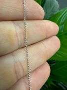 10k White Gold Solid Cable Chain Round Rolo Link 0.9mm Necklace 20"