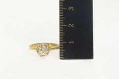 18K Yellow Gold 0.60 Ctw Old Mine Cut Diamond Halo Engagement Ring