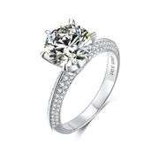 Ladies Sparkling 3 Ct VVs1 White Fire Moissanite Ring