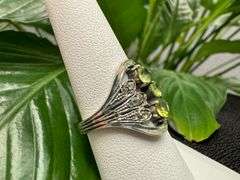 Sterling Silver Natural Gemstone Perdiot Ring Size 8