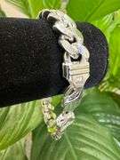 Sterling Silver Solid Miami Cuban Link Chain 10.3mm 925 Italy Heavy Curb Bracelet 8" Inch