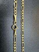 10k Yellow Gold-Hollow Figaro Link Chain 2.6mm 060 Gauge Necklace 24"