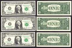 $1 1993 3 Consec Webb press Ch. Unc.