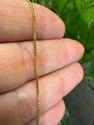 14k Yellow Gold Solid Box Link Chain 1mm Necklace 18"