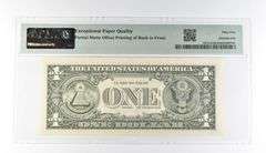 PMG 55 AU EPQ $1 1985 FRN Richmond Fr#1913-E Offset Printing Error