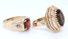 Set of 2 rings in 10kt yellow gold