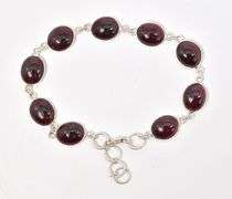 Sterling Silver Red Garnet Bracelet