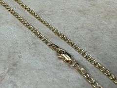 10k Yellow Gold-Hollow Pave Curb Link Chain 2.5mm Necklace 24"