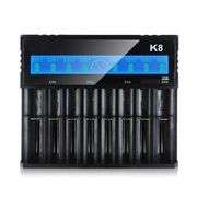 8-Slot Intelligent Battery Charger LCD Display