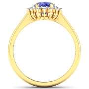 14KT Yellow Gold 1.41ct Tanzanite and Diamond Ring