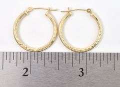 Adorable 10K Yellow Gold Hoop Earrings