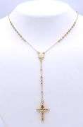 14kt Tri color gold beaded Rosary necklace