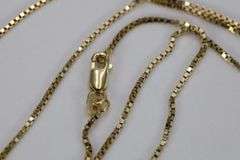 10k Yellow Gold Solid Box Link Chain 1mm Necklace 18"
