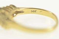 14K Yellow Gold Oval Sapphire Diamond Cluster Engagement Ring