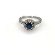 Blue Saphire and Diamond Ring