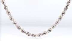 14kt White gold rope chain necklace