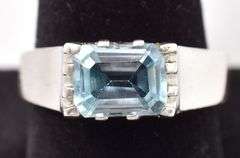Sterling Silver Blue Gemstone Ring