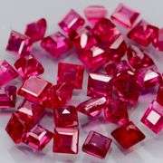 Outstanding 2.16ct 35 piece princess cut Ruby set