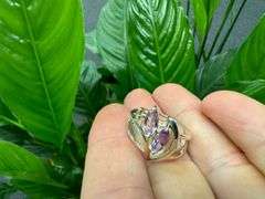 Sterling Silver Natural Gemstone Amethyst Ring Size 8