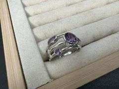 Sterling Silver Natural Gemstone Amethyst Ring Size 10