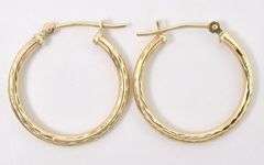 Adorable 10K Yellow Gold Hoop Earrings