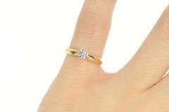 14K Yellow Gold 0.25 Ct Diamond Solitaire Classic Engagement Ring