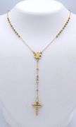 14kt Tri color gold beaded Rosary necklace