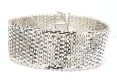 925 Sterling silver wide silver link bracelet
