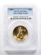 MS70 PL 2009 $20 Ultra High Relief Gold Double Eagle 1 Oz Gold PCGS