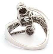 Vera Wang 1.00ctw Pear and Round Diamond Double Frame Engagement Ring in 14K W/Box