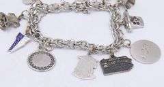 Vintage American 925 sterling silver charm bracelet