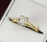 14K Yellow Gold 0.48 Ct G/VS1 1940's Diamond Engagement Ring