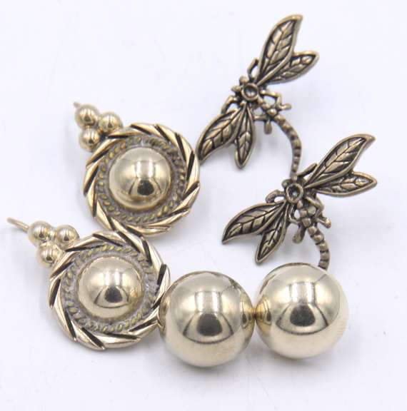 Group Lot of 3 Vintage 925 Sterling Silver Earrings