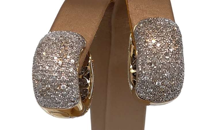 2.0 CARAT DIAMOND EARRINGS IN 14KT SOLID TWO-TONE YELLOW & WHITE GOLD