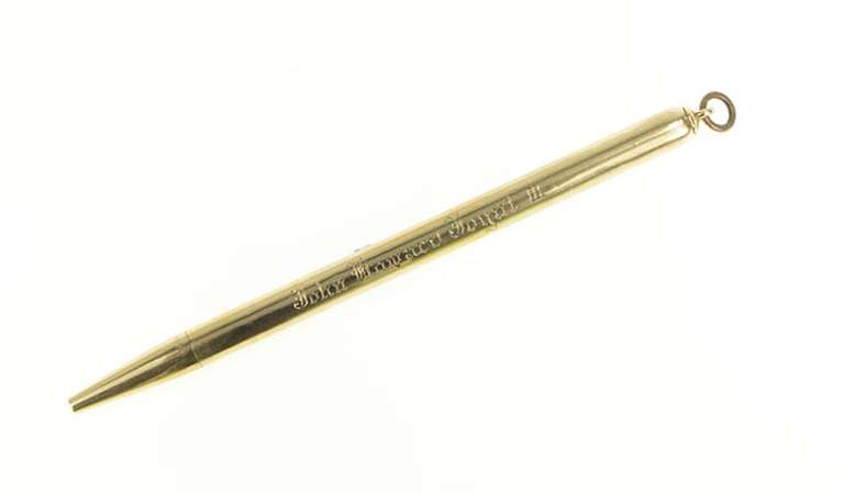 14K Yellow Gold Ornate Engraved Twist Mechanical Pencil