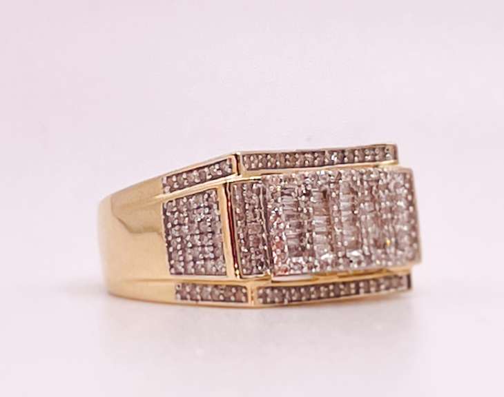 Men's 10kt Solid Yellow Gold Diamond Band Ring