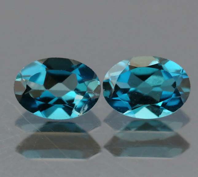 Matched pair! 1.75ct Top London Blue Topaz
