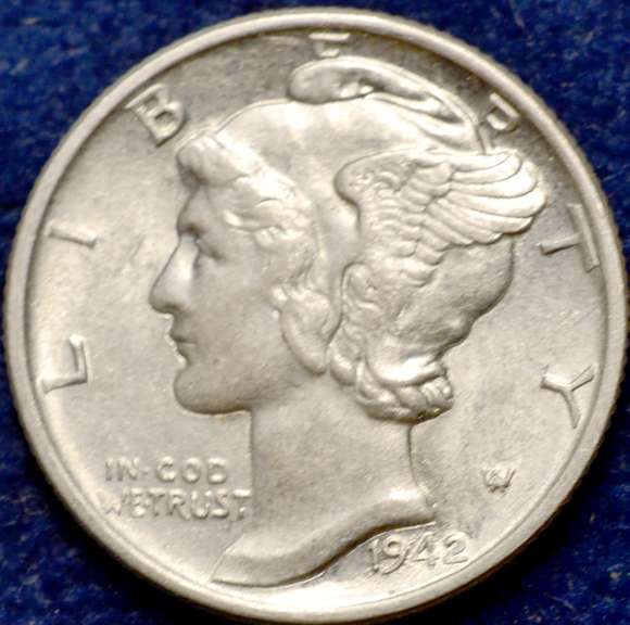 1942 Mercury Dime BU