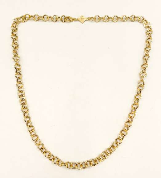 14kt Solid Yellow Gold Square Link Chain Necklace