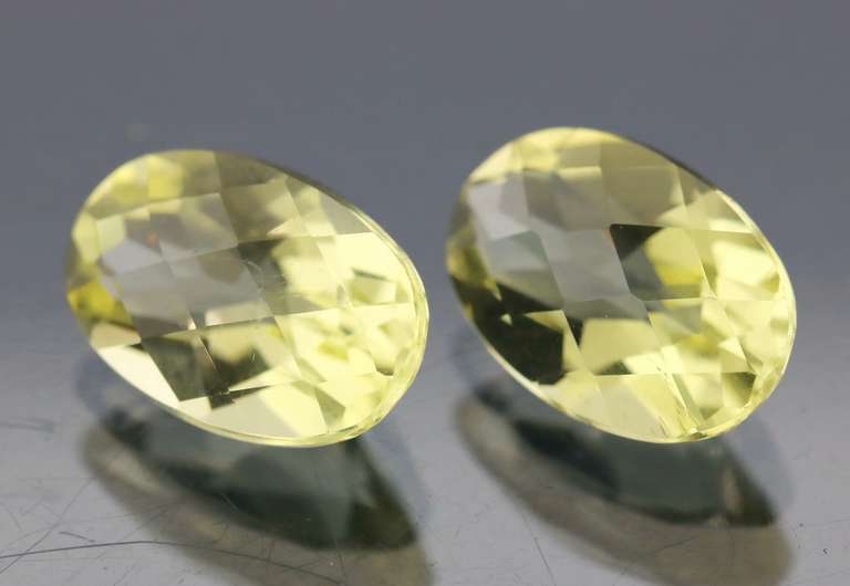 Stunning 5.18ct checker top Lemon Quartz pair